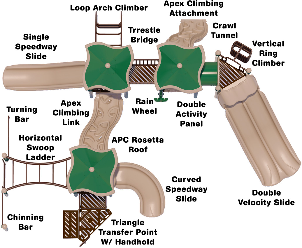 Groovy Gang Playground | Natural Colors | Top View