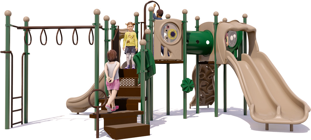 Turtle Island Playground | Natural Color Scheme | Rear View
