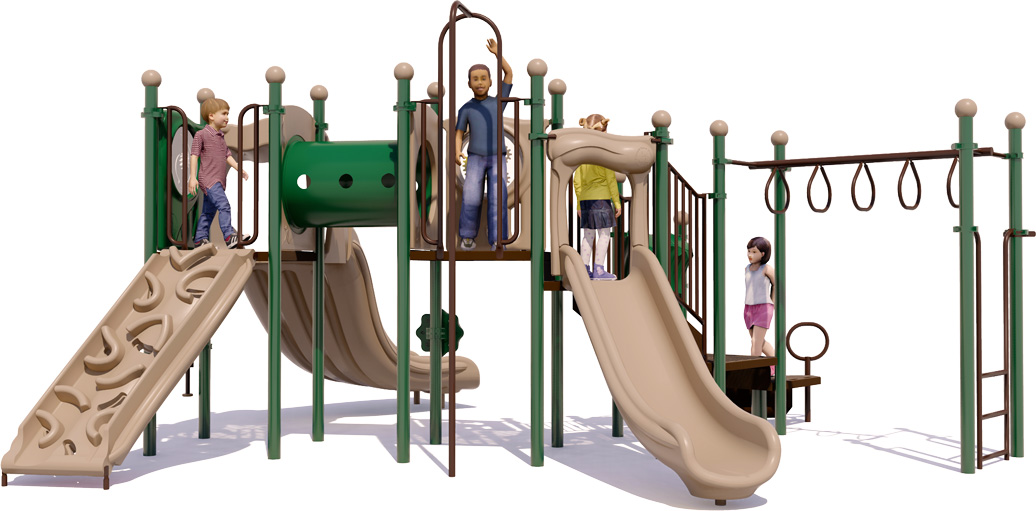 Turtle Island Playground | Natural Color Scheme | Front View