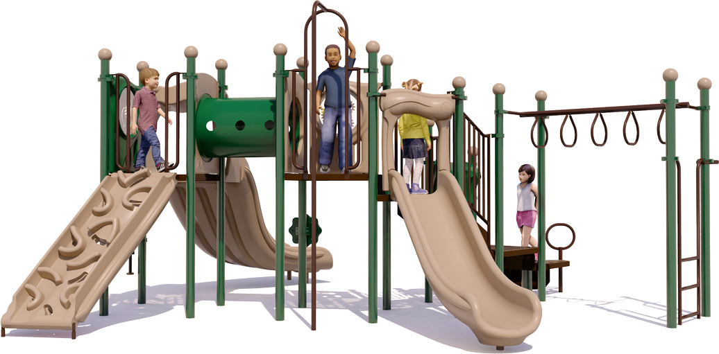 Turtle Island Playground | Natural Color Scheme | Front View