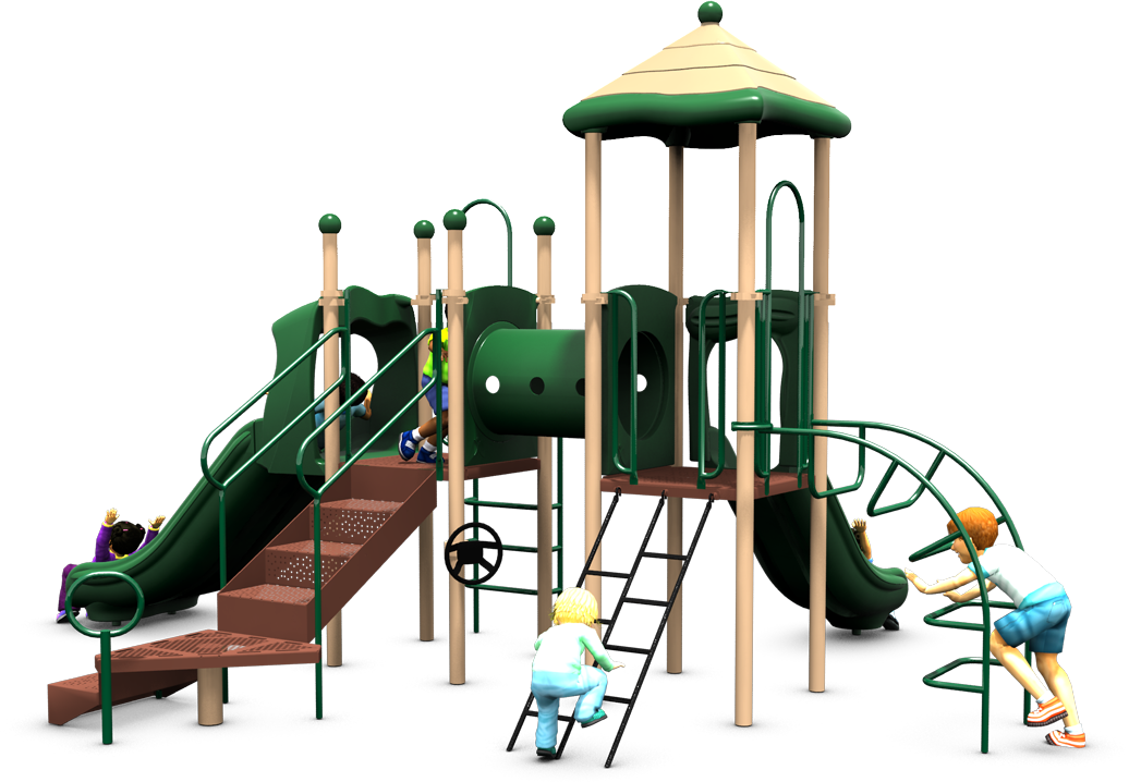 Super Sonic Play Structure - Rear - Natural | All People Can Play