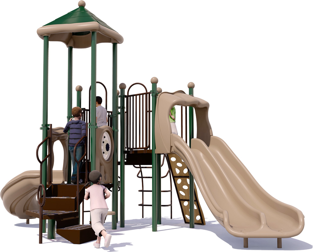 Happy Madison Play Structure - Front View - Natural Color Scheme