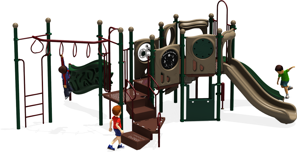 Hole in One Playground Structure - Natural - Front | All People Can Play