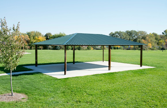 Single Tier Rectangular Hip Shelter - Commercial Playground Equipment - All People Can Play