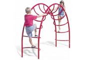 children climbing on a climber